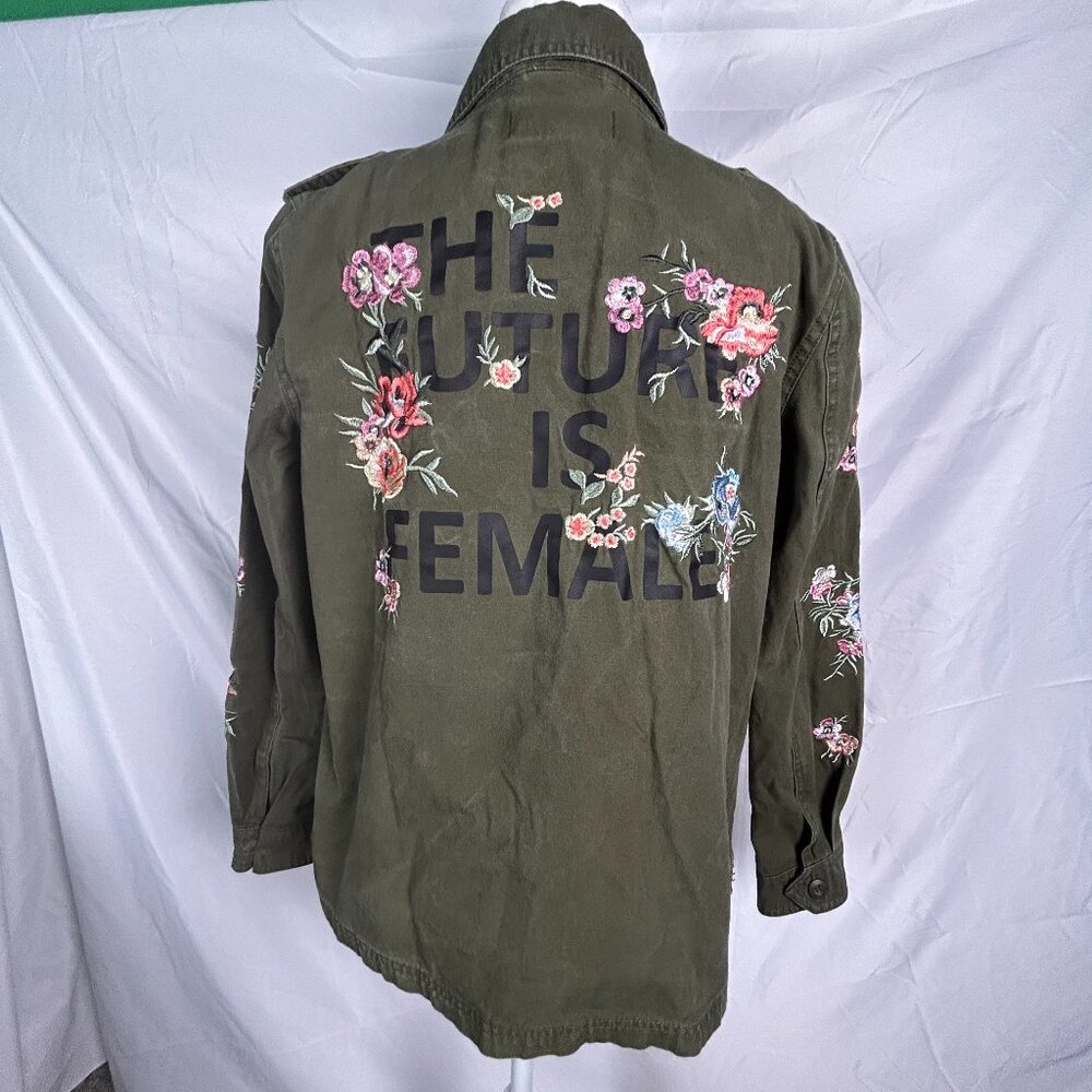 THE FUTURE IS FEMALE feminist Green Floral Women's EQUALITY Jacket